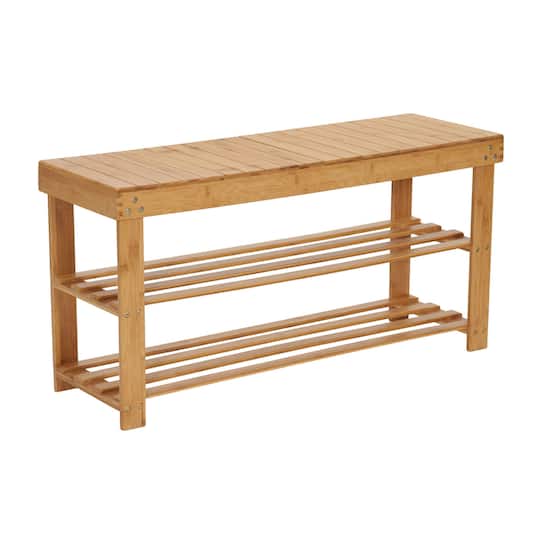 Household Essentials 2-Shelf Bamboo Bench